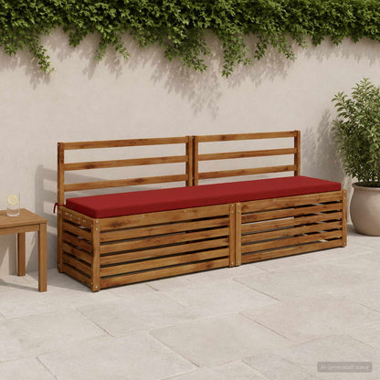 vidaXL Bench Cushion SOEST 100% Polyester Wine Red 200 x 40 x 5 cm