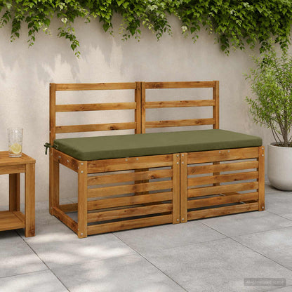 vidaXL Bench Cushion SOEST 100% Polyester Olive Green 110 x 50 x 5 cm