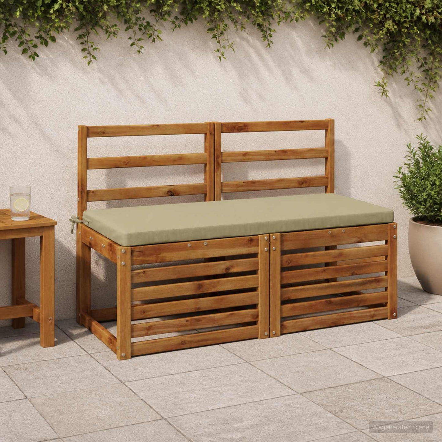 vidaXL Bench Cushion SOEST 100% Polyester Light Green 110 x 50 x 5 cm