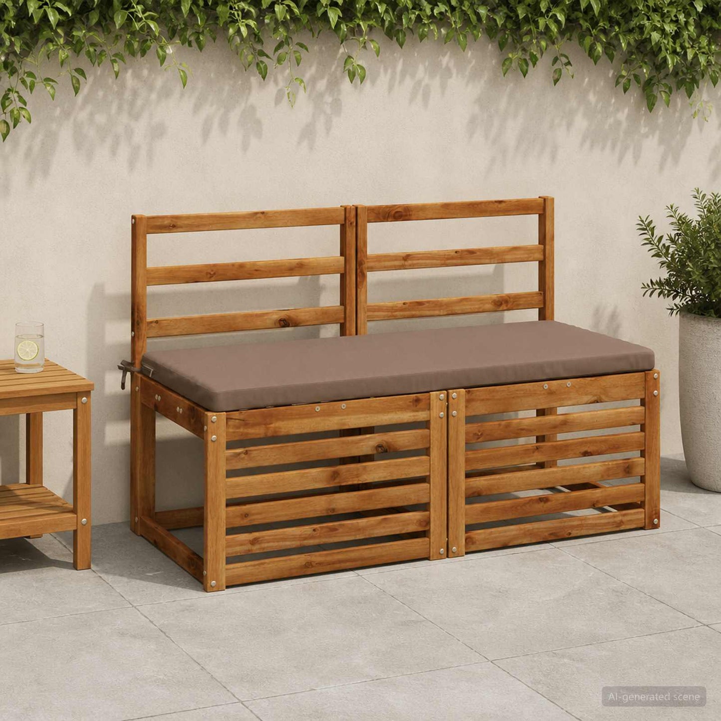 vidaXL 2-Piece Bench Cushions SOEST 2 pcs 100% Polyester Taupe