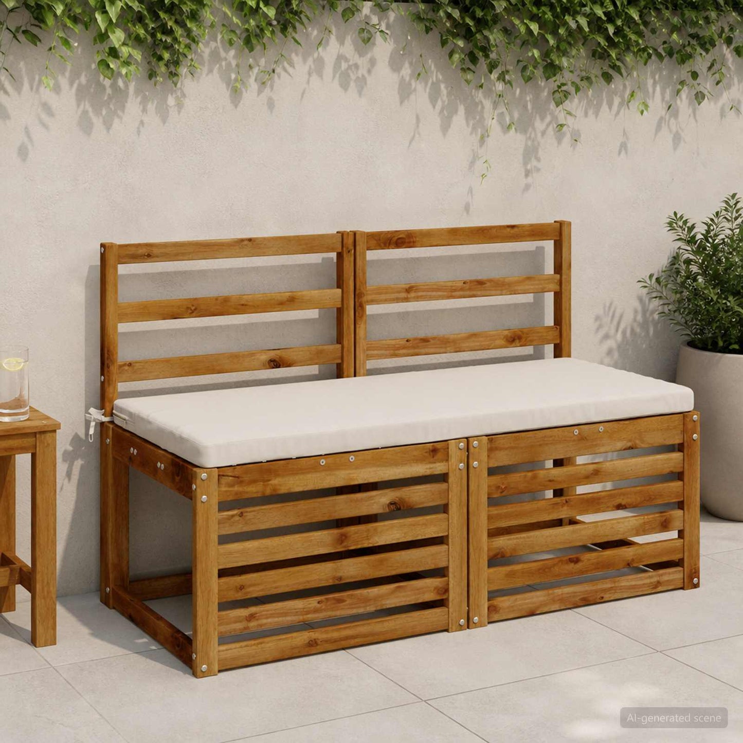 vidaXL 2-Piece Bench Cushions SOEST 2 pcs 100% Polyester White