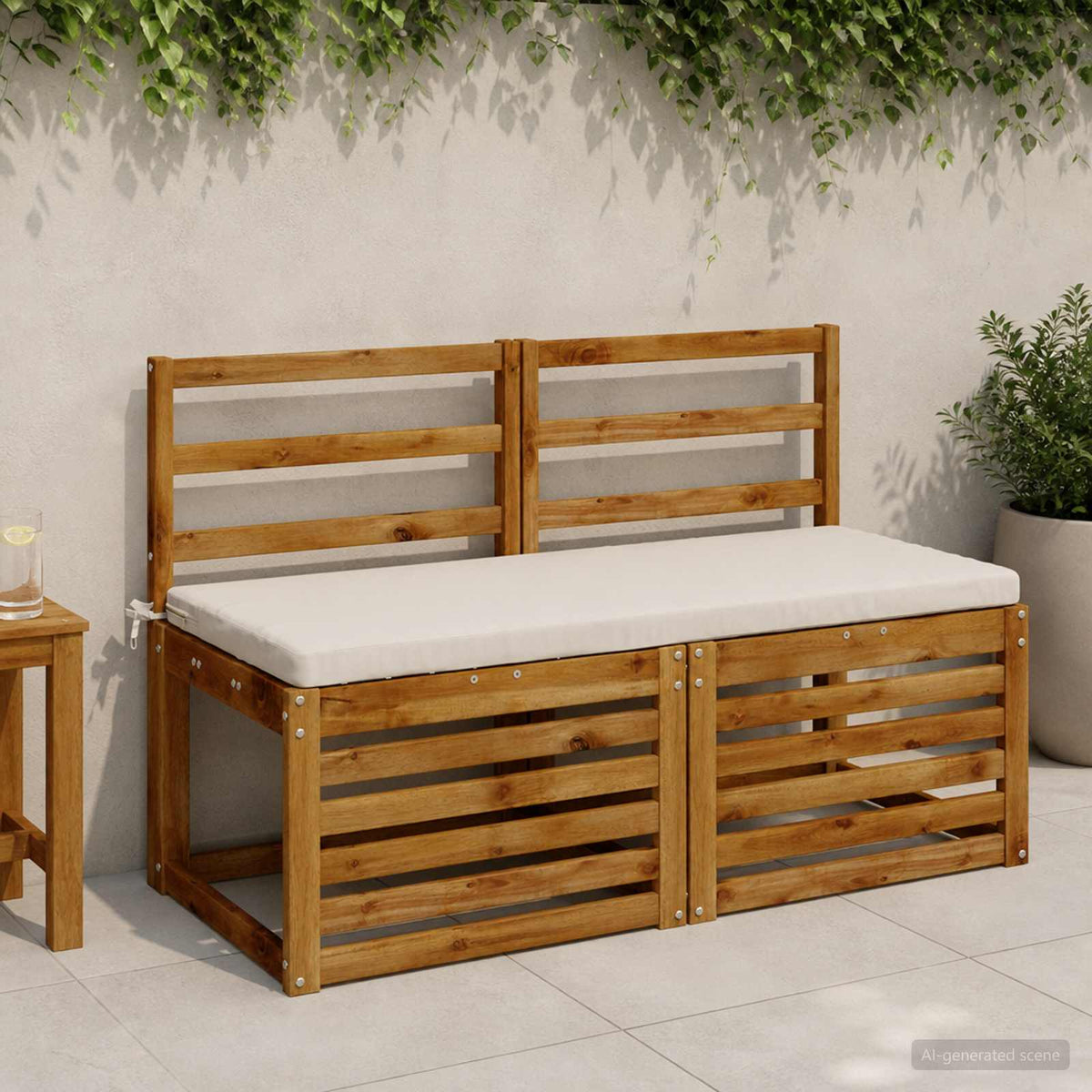 vidaXL 2-Piece Bench Cushions SOEST 2 pcs 100% Polyester White