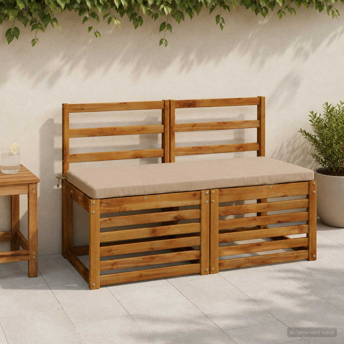 vidaXL Bench Cushion SOEST 100% Polyester Sand 110 x 50 x 5 cm