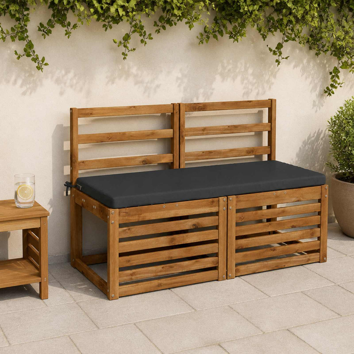 vidaXL Bench Cushion SOEST 100% Polyester Dark Blue 120 x 50 x 5 cm