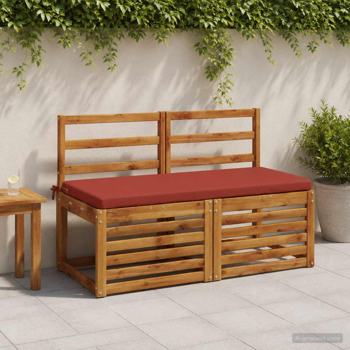 vidaXL 2-Piece Bench Cushions SOEST 2 pcs 100% Polyester Red