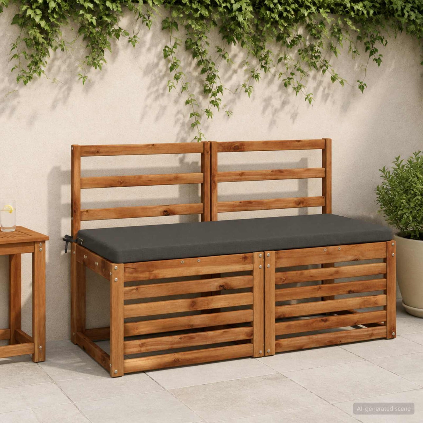 vidaXL 2-Piece Bench Cushions SOEST 2 pcs 100% Polyester Anthracite