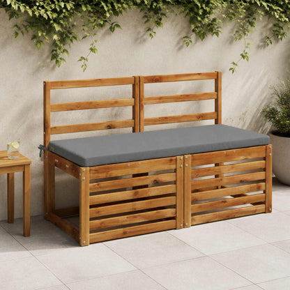 vidaXL Bench Cushions SOEST 2 pcs 100% Polyester Grey 110 x 50 x 5 cm