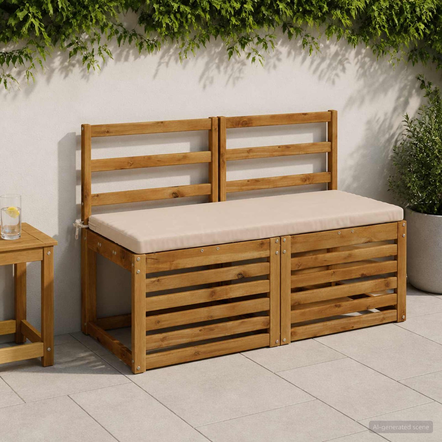 vidaXL 2-Piece Bench Cushions SOEST 2 pcs 100% Polyester Cream