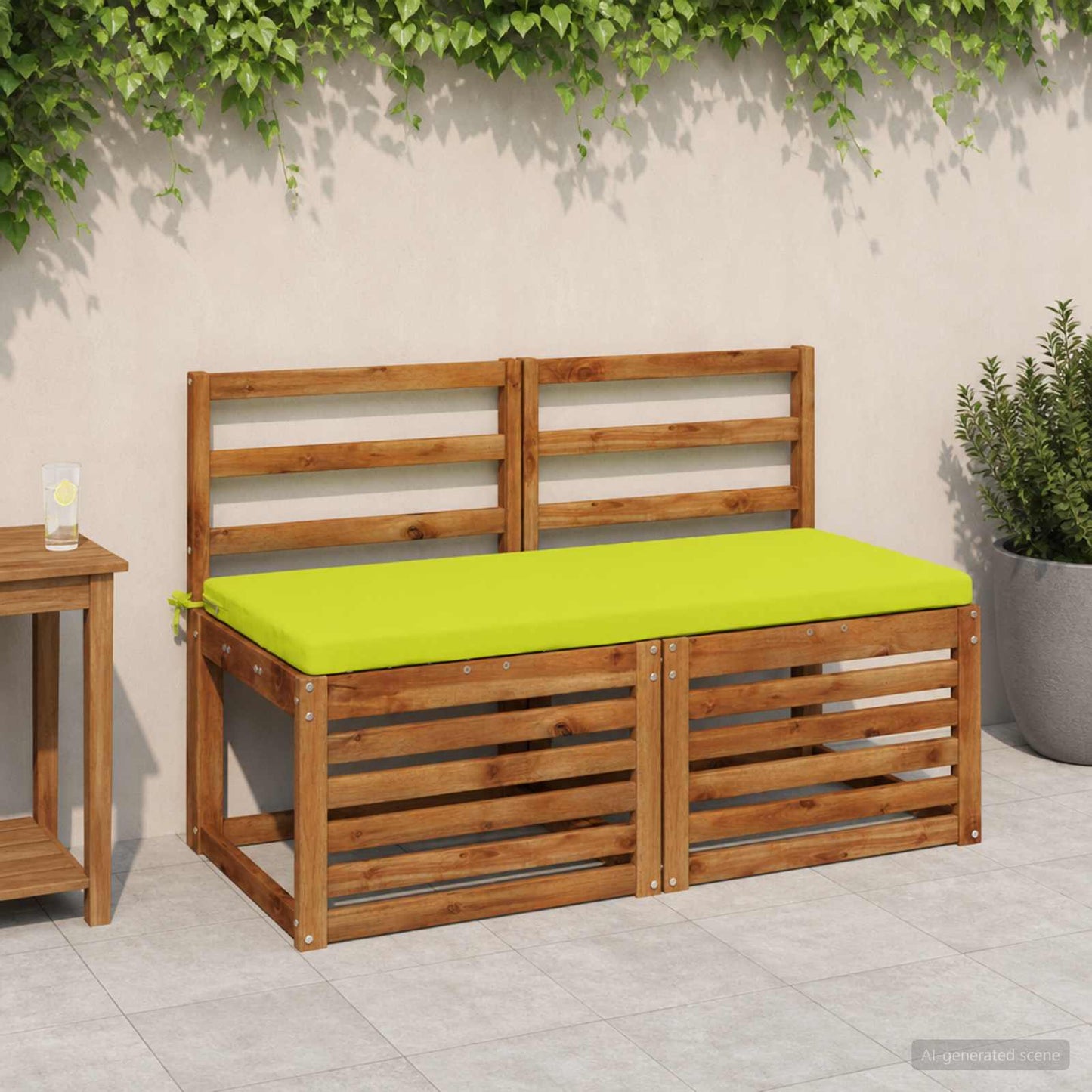 vidaXL Bench Cushion SOEST 100% Polyester Bright Green 110 x 50 x 5 cm