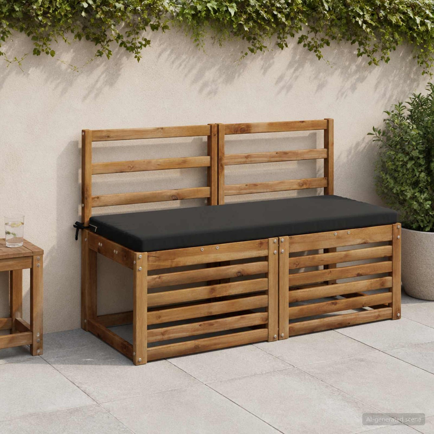 vidaXL 2-Piece Bench Cushions SOEST 2 pcs 100% Polyester Black