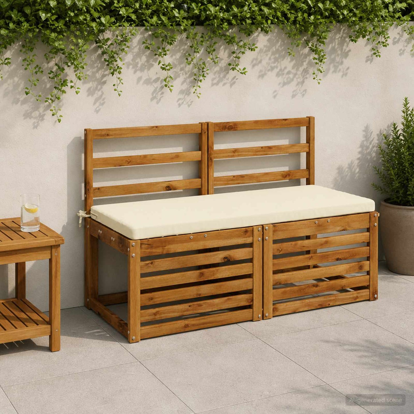 vidaXL 2-Piece Bench Cushions SOEST 2 pcs 100% Polyester Cream