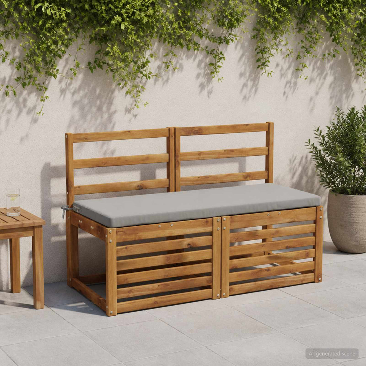 vidaXL Bench Cushion SOEST 100% Polyester Grey 120 x 50 x 5 cm