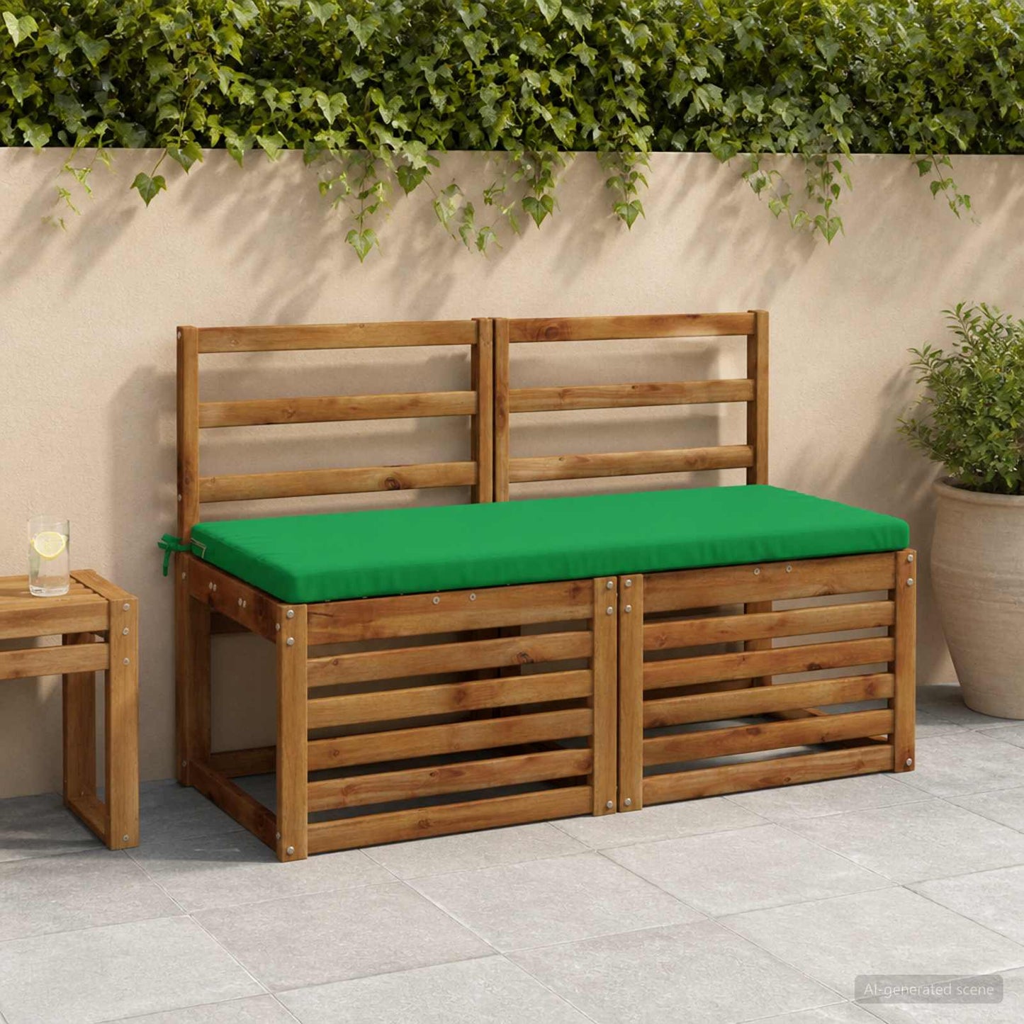 vidaXL 2-Piece Bench Cushions SOEST 2 pcs 100% Polyester Green