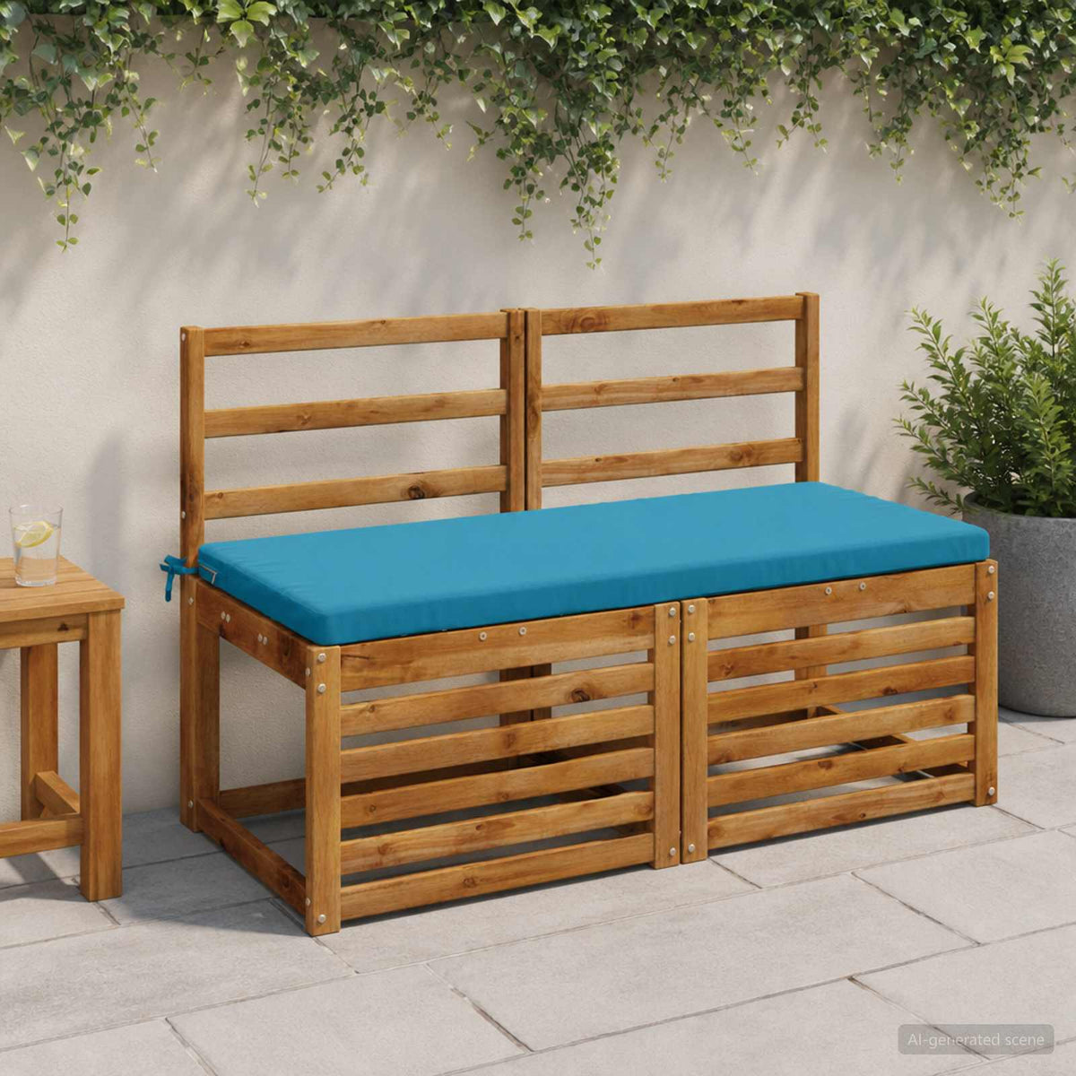 vidaXL Bench Cushion SOEST 100% Polyester Light Blue 120 x 50 x 5 cm