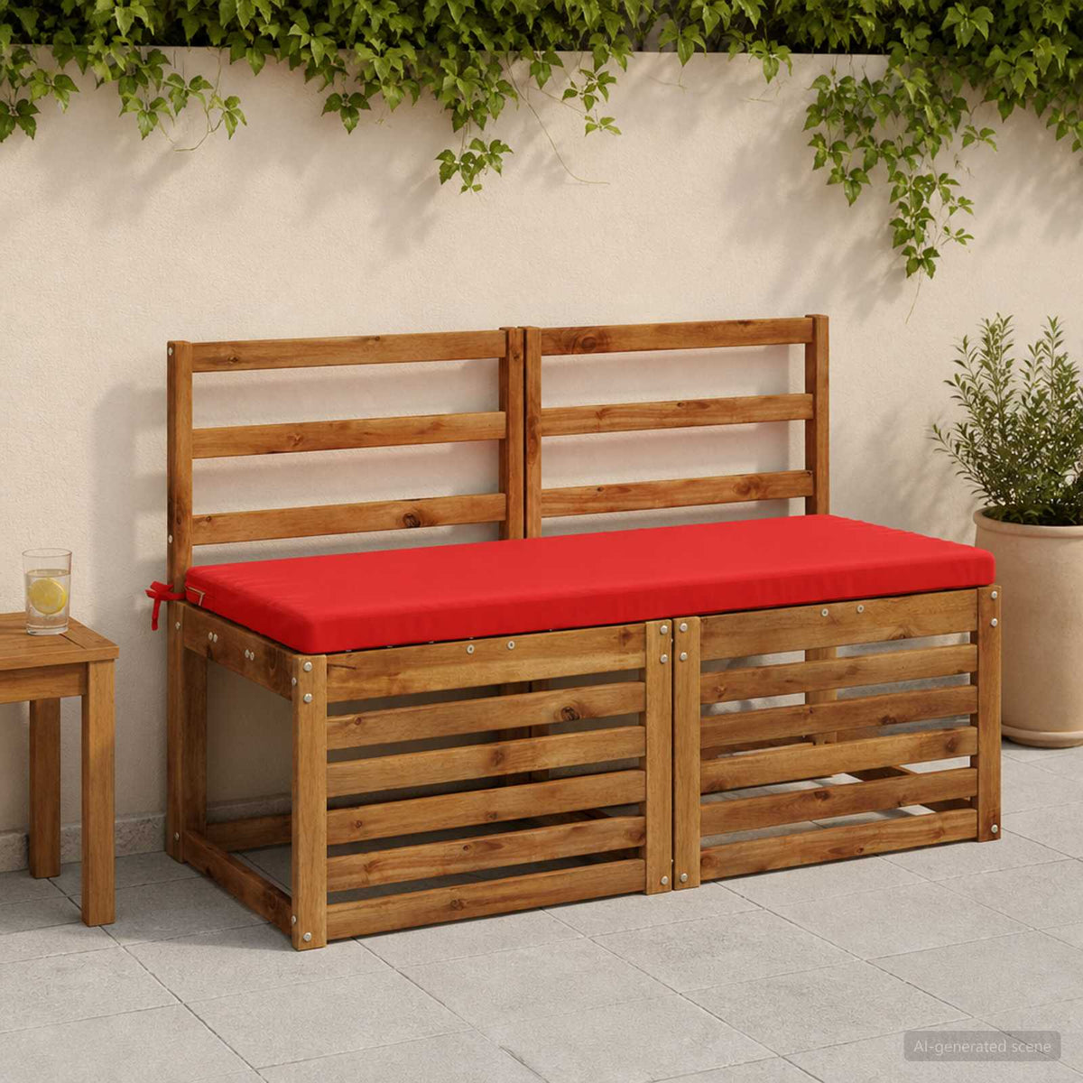 vidaXL 2-Piece Bench Cushions SOEST 2 pcs 100% Polyester Red