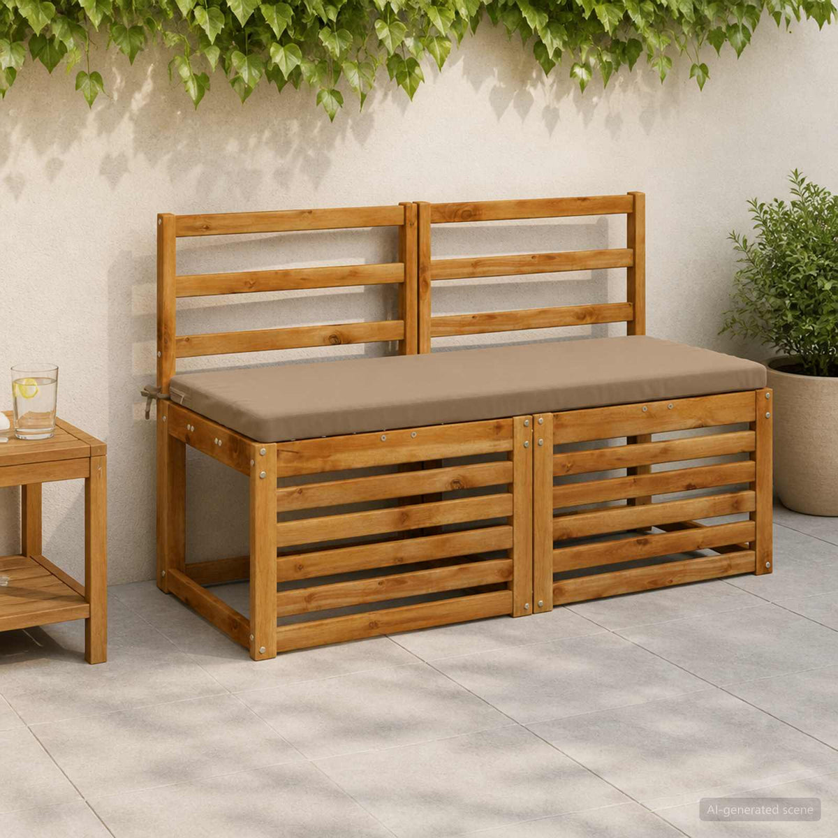 vidaXL Bench Cushion SOEST 100% Polyester Taupe 110 x 50 x 5 cm