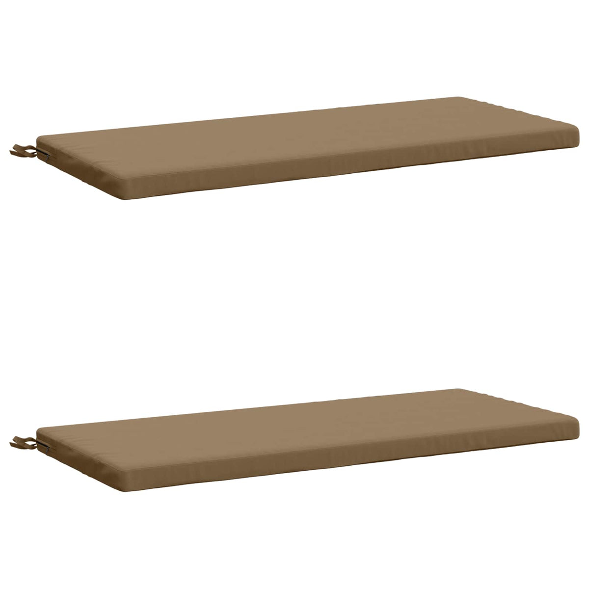vidaXL Bench Cushions SOEST 2 pcs 100% Polyester Taupe 110 x 50 x 5 cm