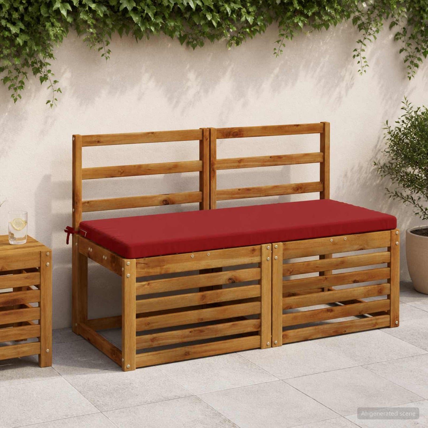 vidaXL 2-Piece Bench Cushions SOEST 2 pcs 100% Polyester Wine Red