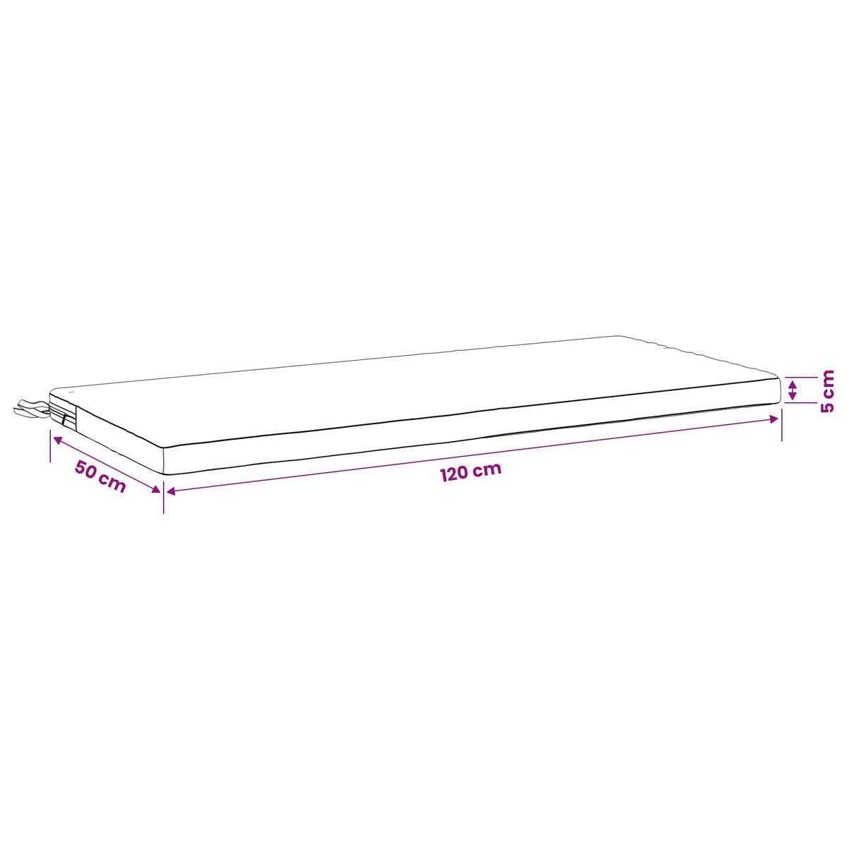vidaXL Bench Cushion SOEST 100% Polyester Leaf Pattern 120 x 50 x 5 cm