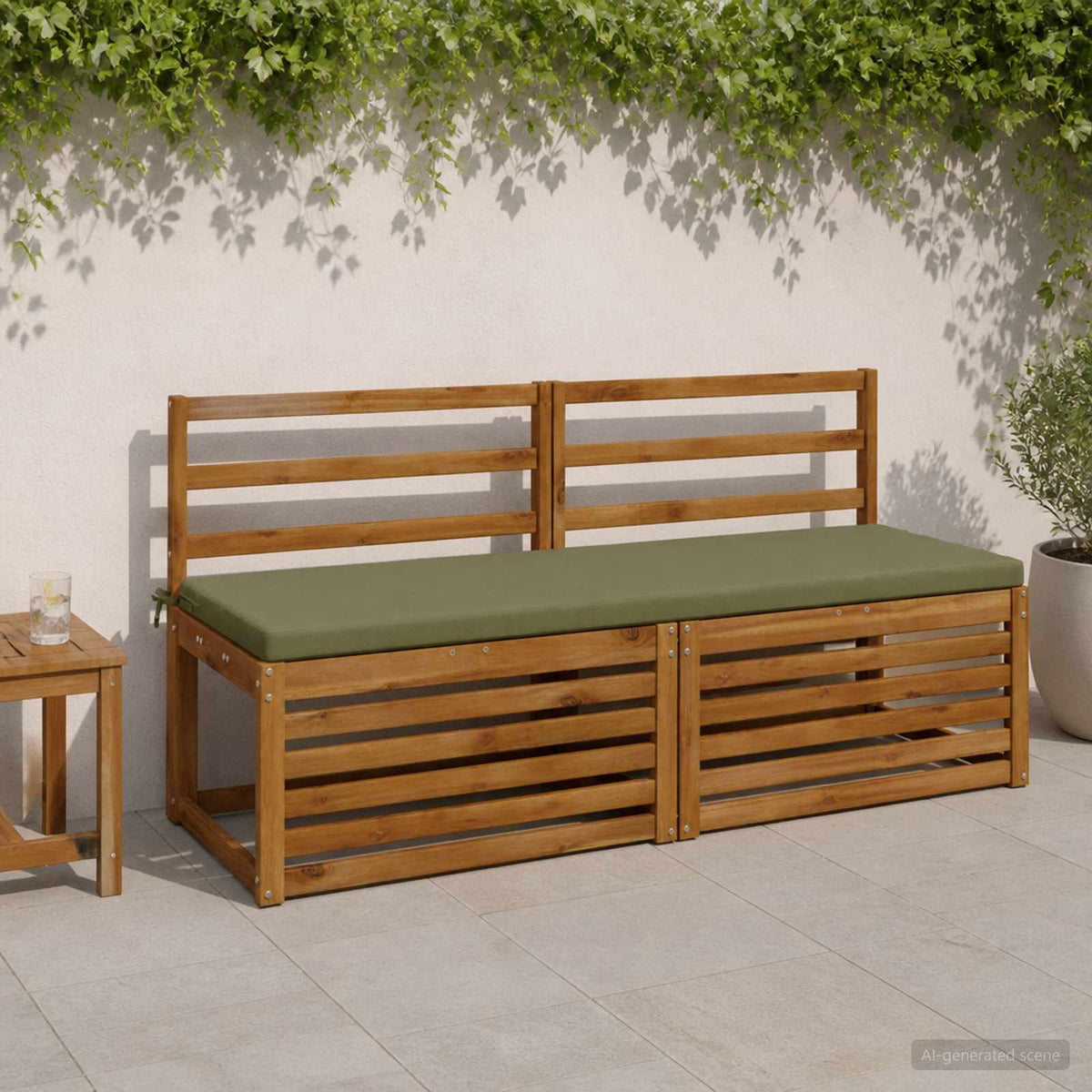 vidaXL 2-Piece Bench Cushions SOEST 2 pcs 100% Polyester Olive Green