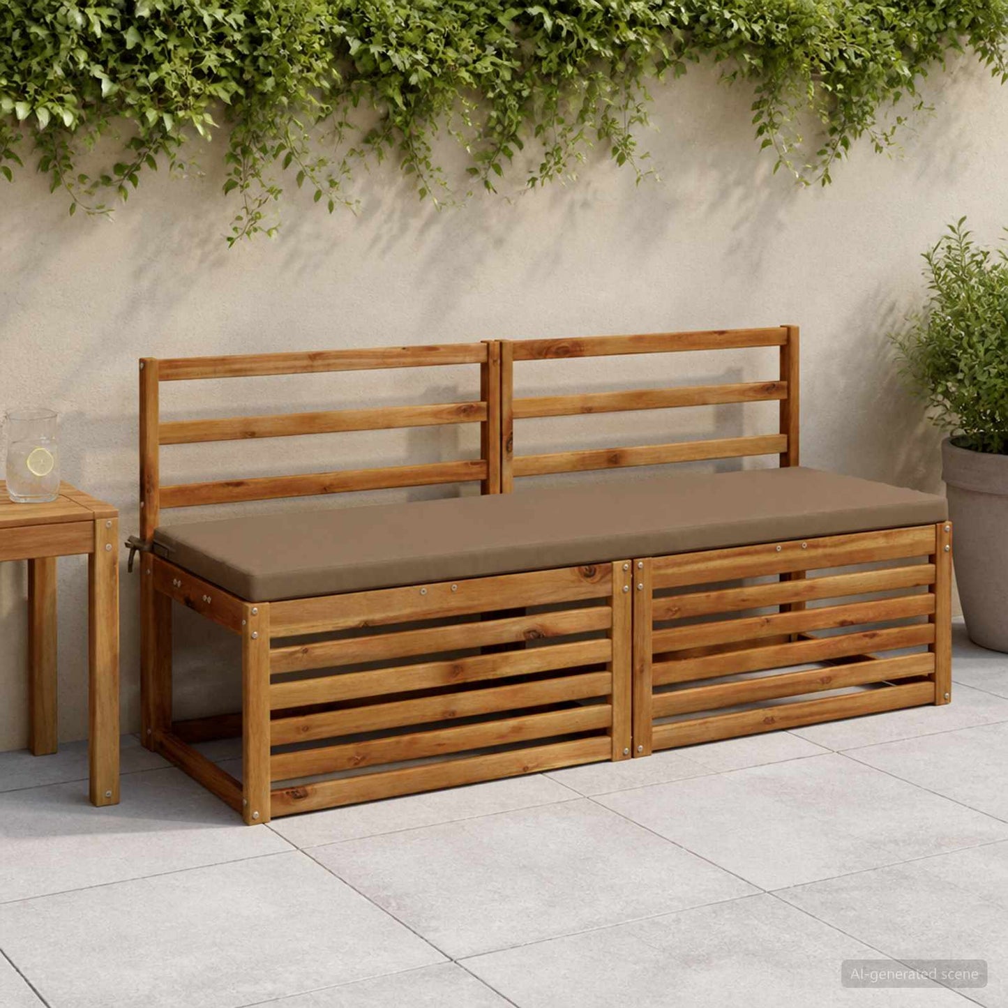 vidaXL 2-Piece Bench Cushions SOEST 2 pcs 100% Polyester Taupe