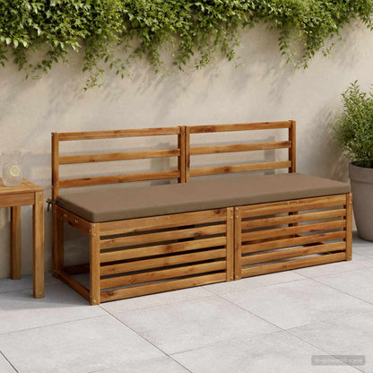 vidaXL Bench Cushion SOEST 100% Polyester Taupe 140 x 50 x 5 cm