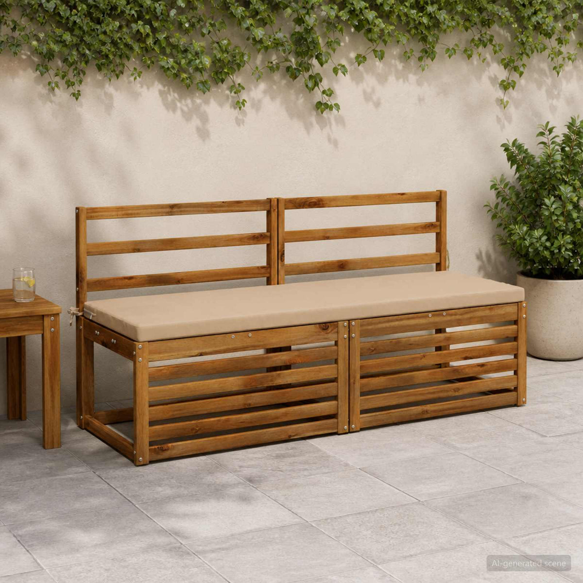vidaXL 2-Piece Bench Cushions SOEST 2 pcs 100% Polyester Sand
