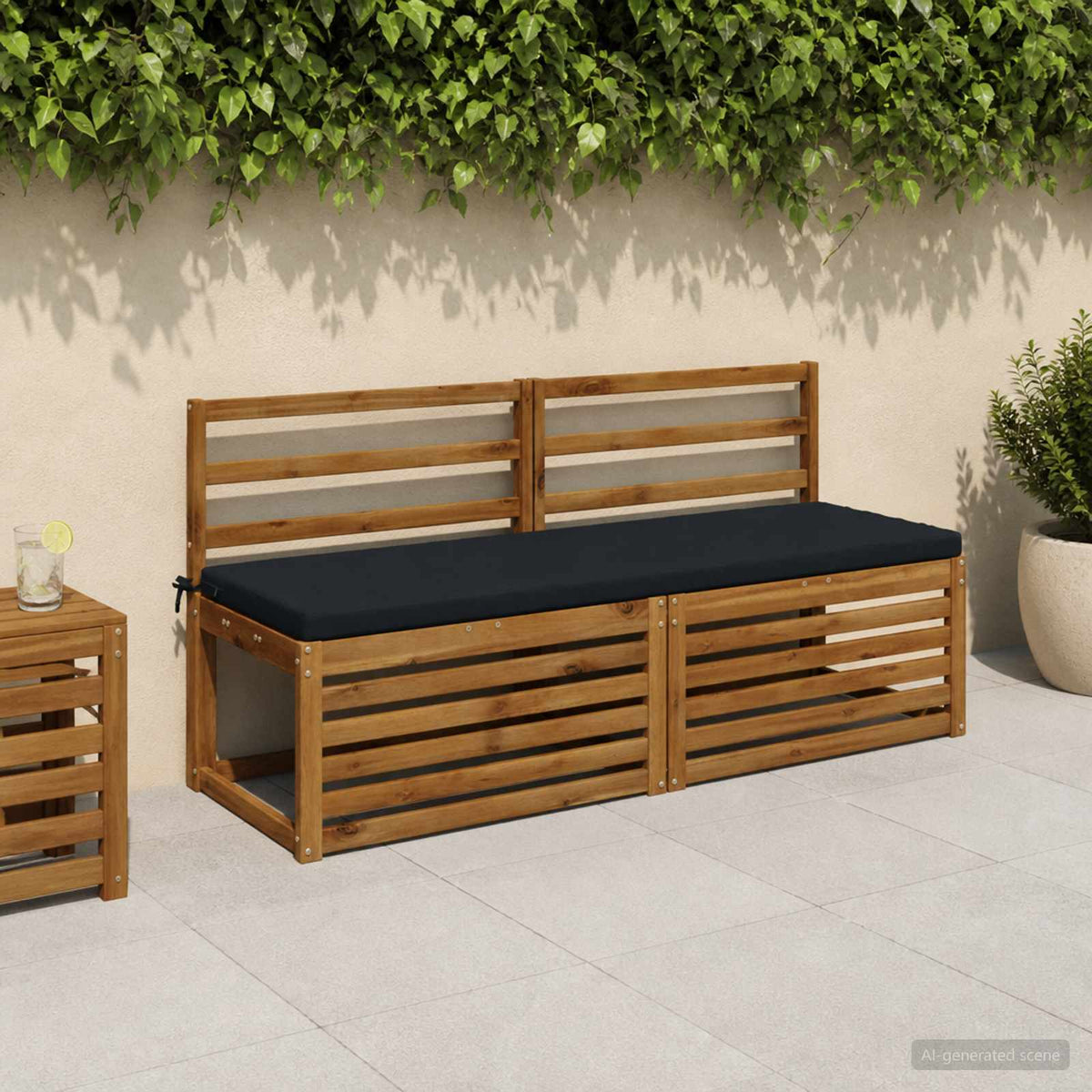 vidaXL 2-Piece Bench Cushions SOEST 2 pcs 100% Polyester Dark Blue