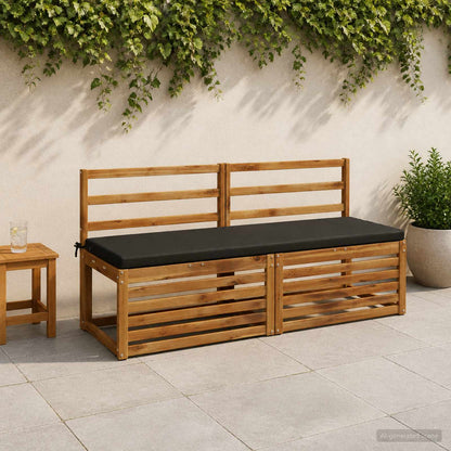 vidaXL 2-Piece Bench Cushions SOEST 2 pcs 100% Polyester Black