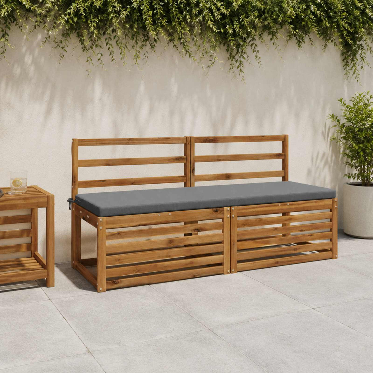vidaXL Bench Cushion SOEST 100% Polyester Grey 140 x 50 x 5 cm