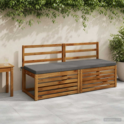 vidaXL 2-Piece Bench Cushions SOEST 2 pcs 100% Polyester Grey