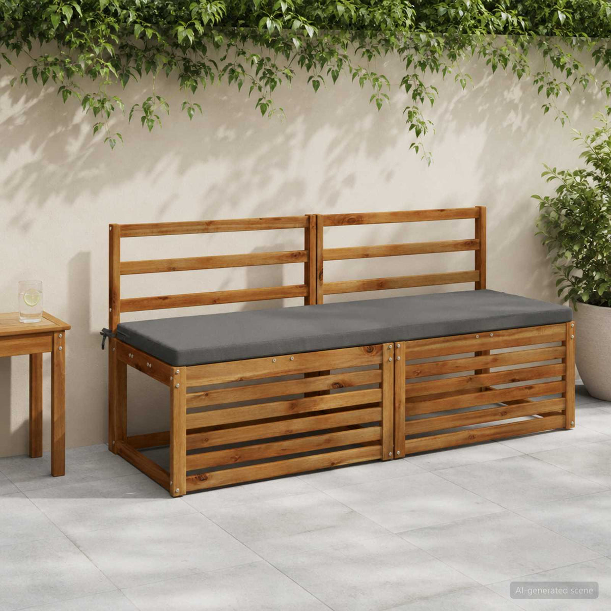 vidaXL 2-Piece Bench Cushions SOEST 2 pcs 100% Polyester Grey