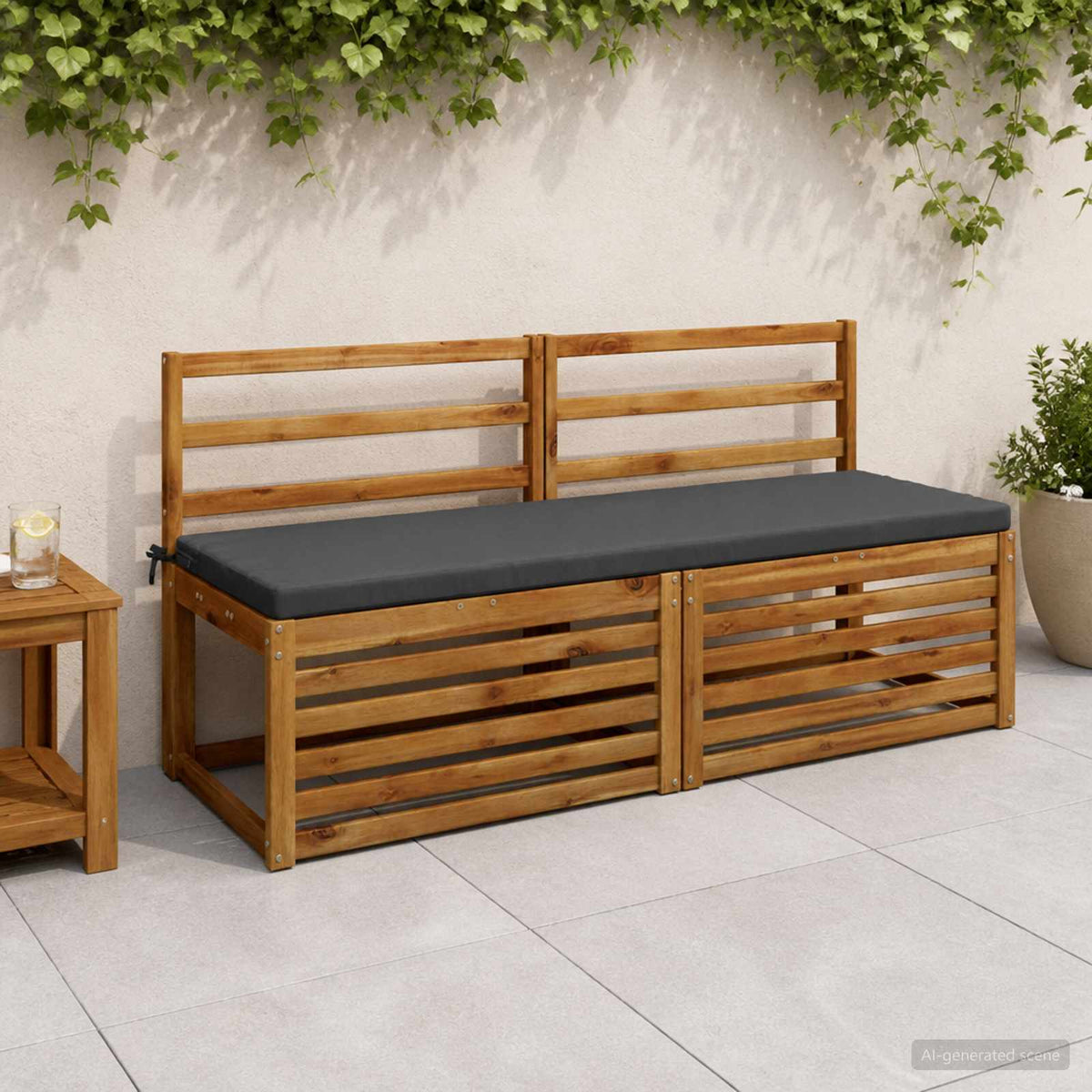 vidaXL 2-Piece Bench Cushions SOEST 2 pcs 100% Polyester Anthracite