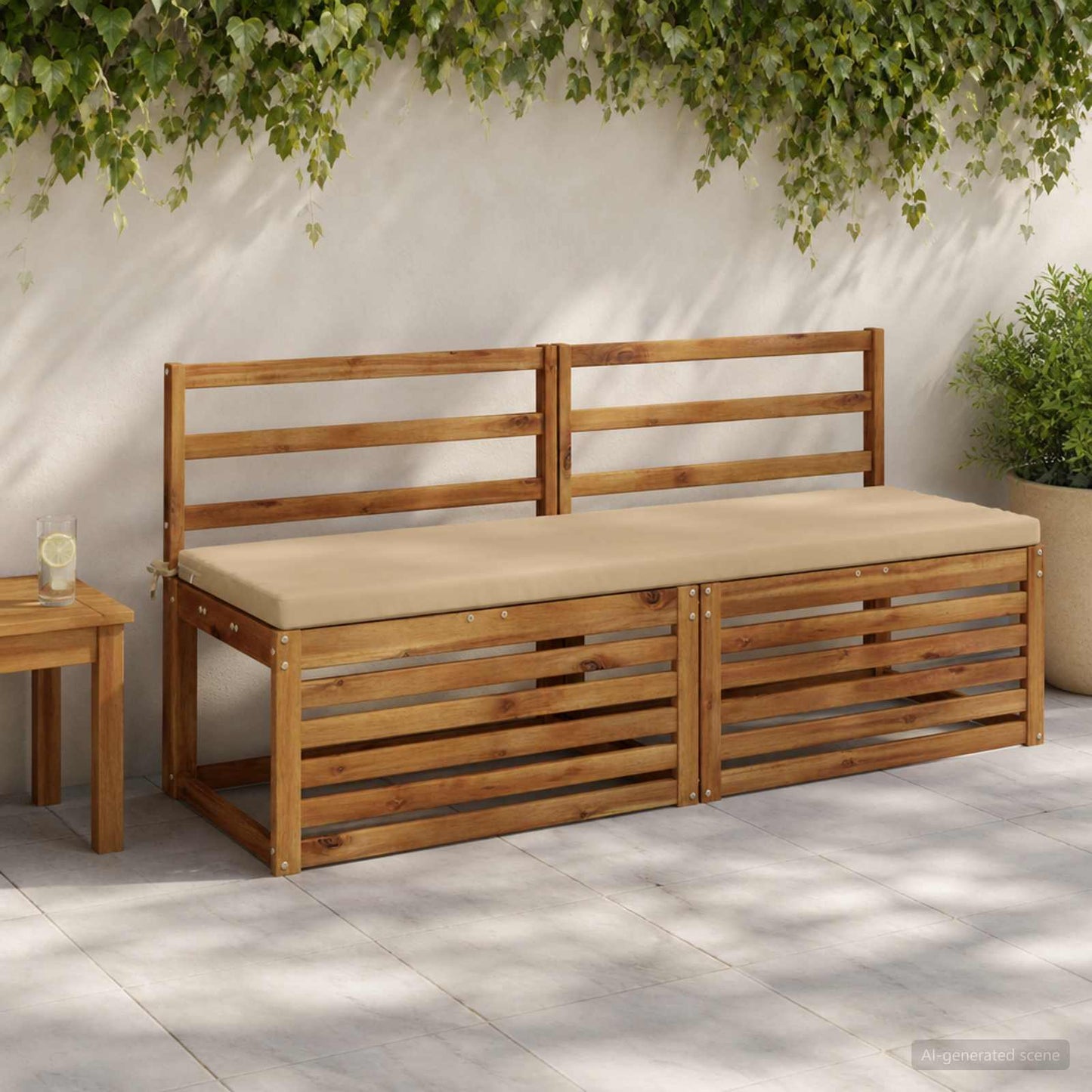 vidaXL 2-Piece Bench Cushions SOEST 2 pcs 100% Polyester Beige