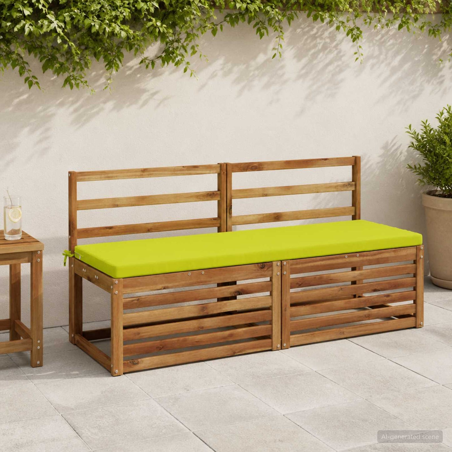 vidaXL 2-Piece Bench Cushions SOEST 2 pcs 100% Polyester Bright Green
