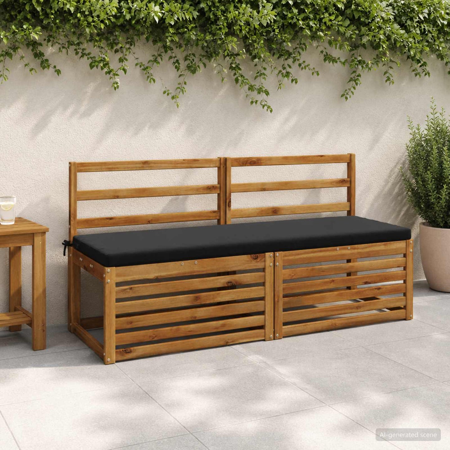 vidaXL 2-Piece Bench Cushions SOEST 2 pcs 100% Polyester Black