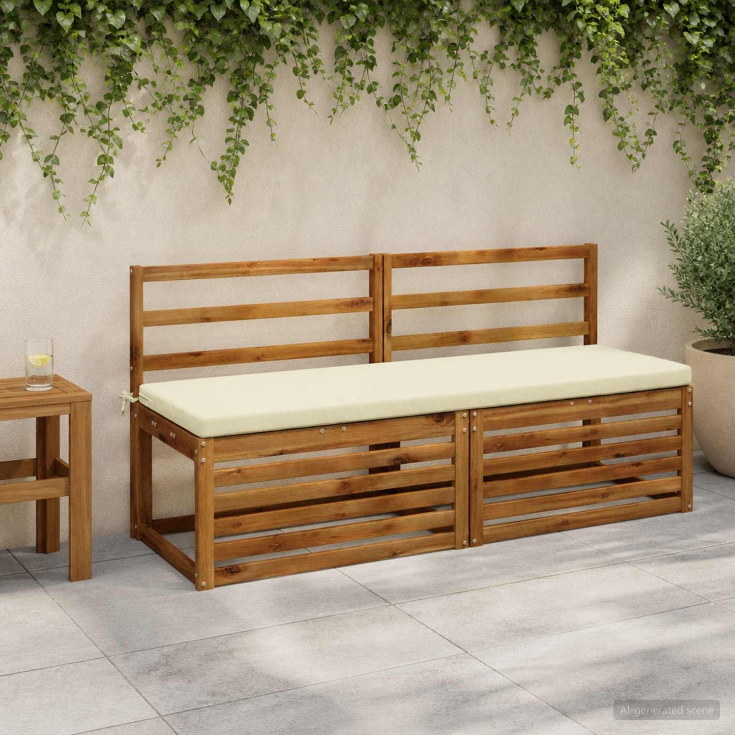 vidaXL 2-Piece Bench Cushions SOEST 2 pcs 100% Polyester Cream
