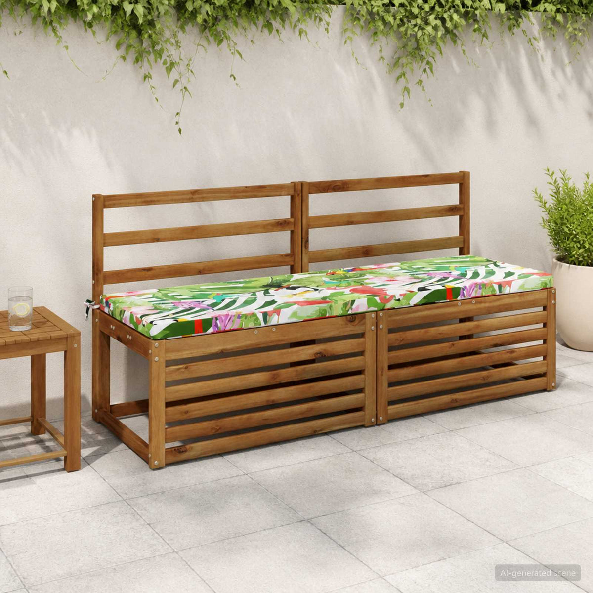 vidaXL 2-Piece Bench Cushions SOEST 2 pcs 100% Polyester Multicolour