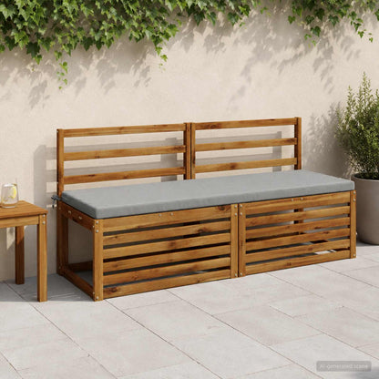 vidaXL 2-Piece Bench Cushions SOEST 2 pcs 100% Polyester Grey