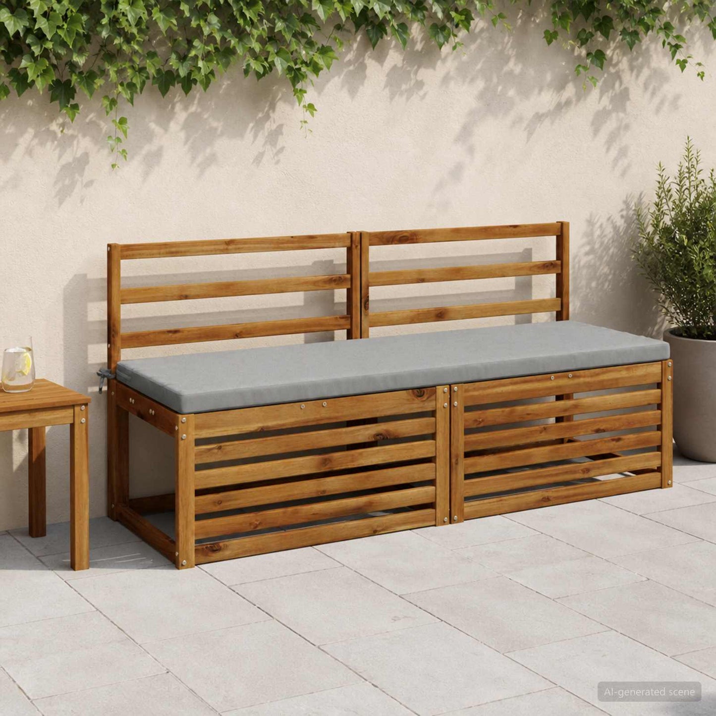 vidaXL Bench Cushion SOEST 100% Polyester Grey 140 x 50 x 5 cm