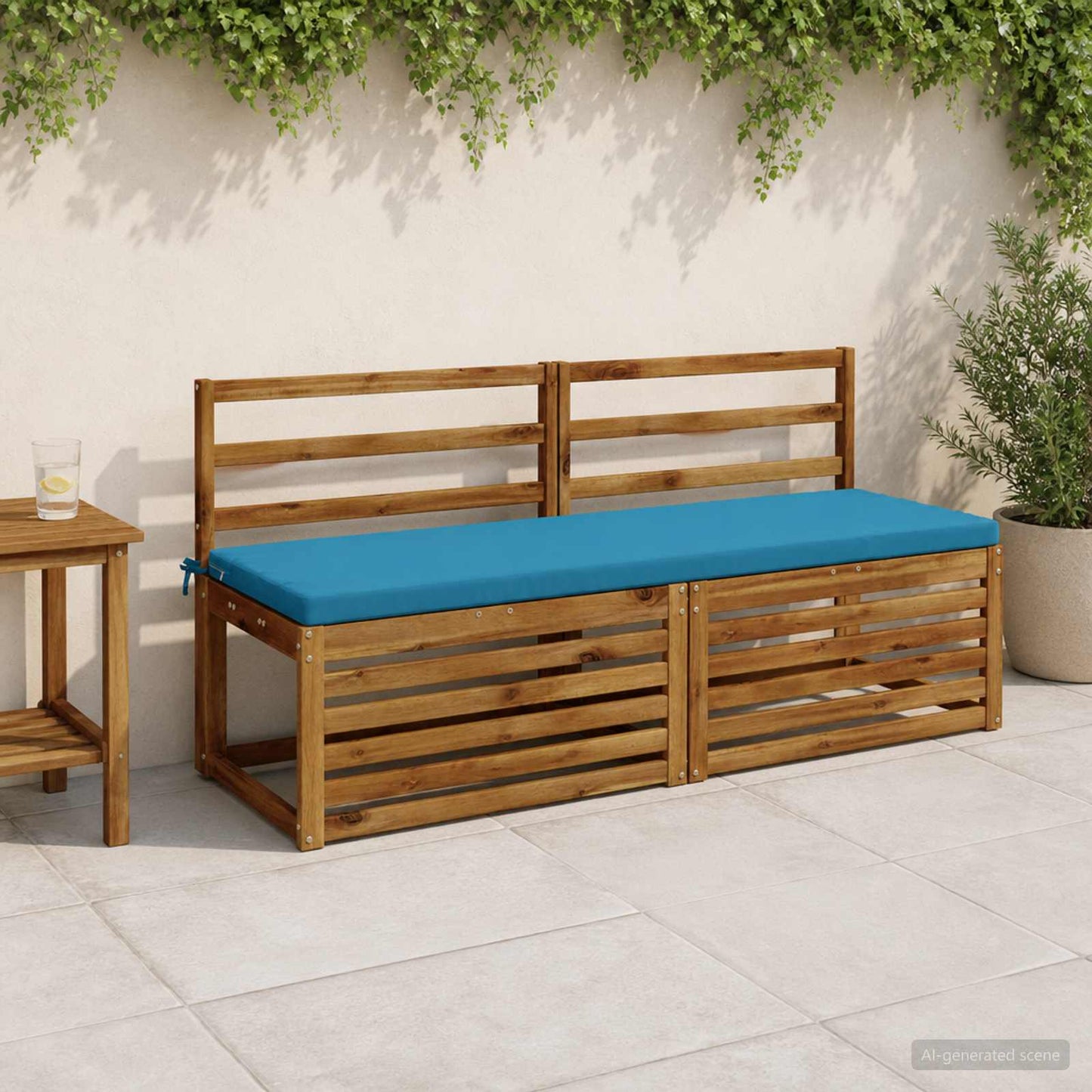 vidaXL 2-Piece Bench Cushions SOEST 2 pcs 100% Polyester Light Blue