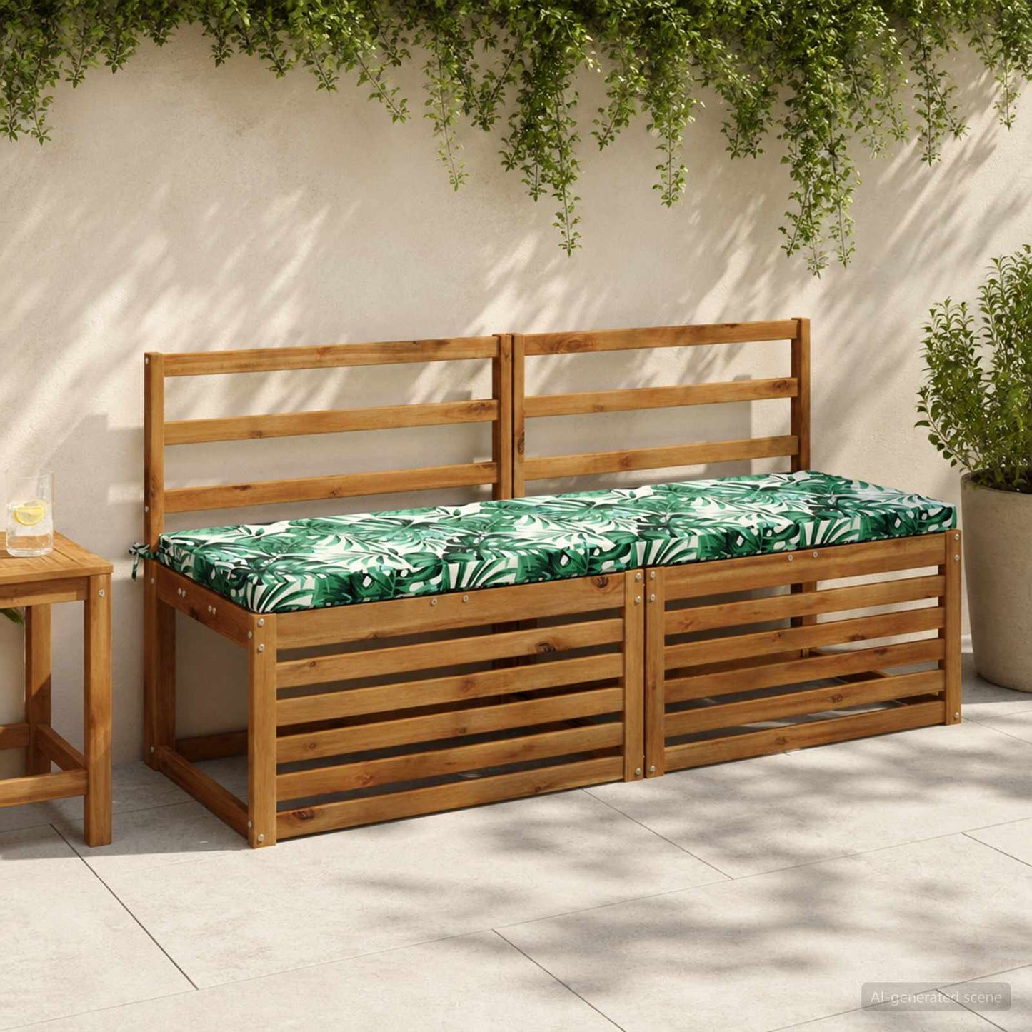 vidaXL 2-Piece Bench Cushions SOEST 2 pcs 100% Polyester Leaf Pattern