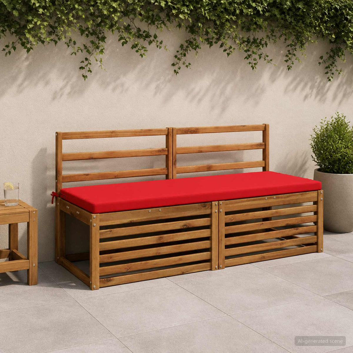 vidaXL Bench Cushion SOEST 100% Polyester Red 150 x 50 x 5 cm