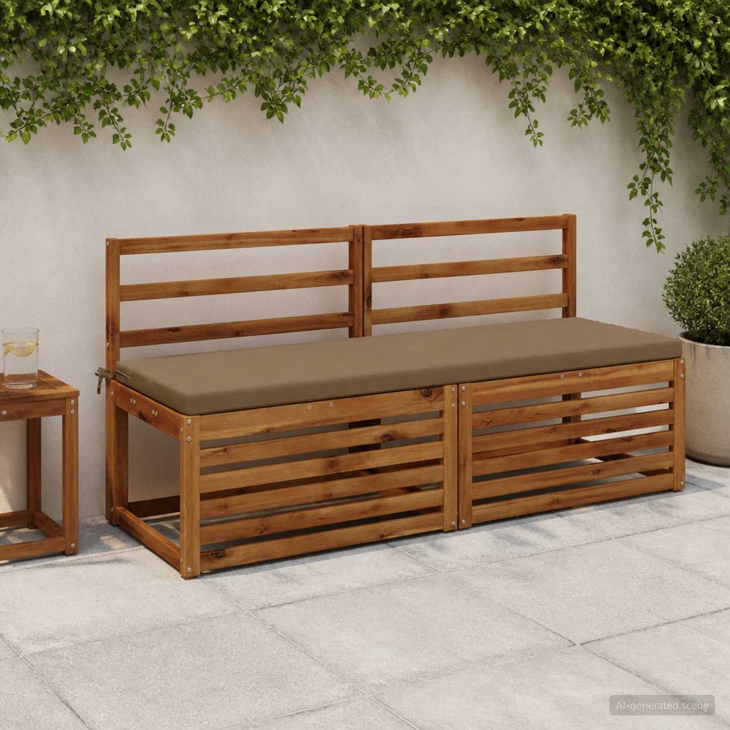 vidaXL 2-Piece Bench Cushions SOEST 2 pcs 100% Polyester Taupe
