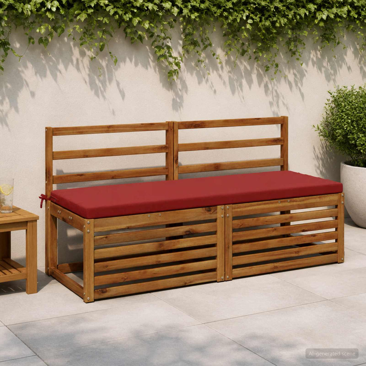 vidaXL 2-Piece Bench Cushions SOEST 2 pcs 100% Polyester Wine Red