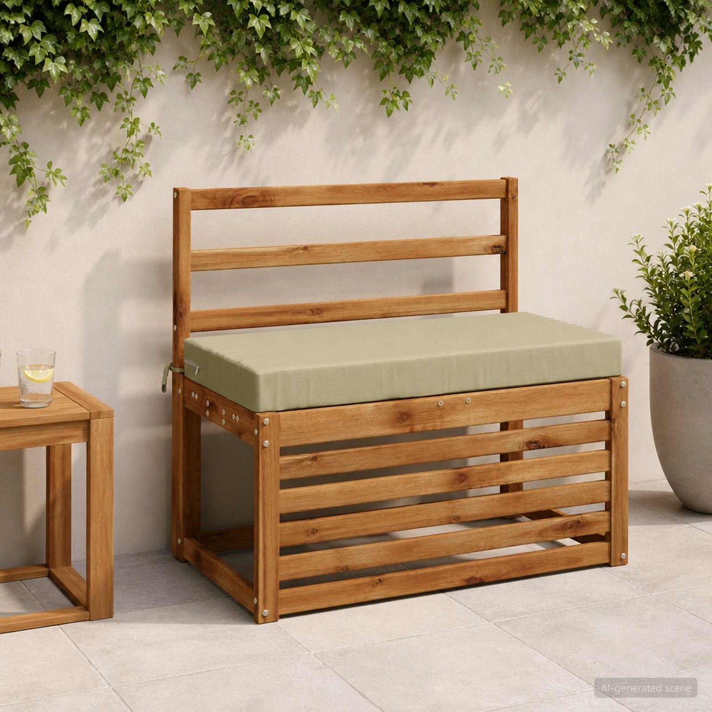 vidaXL Bench Cushion SOEST 100% Polyester Light Green 80 x 40 x 8 cm
