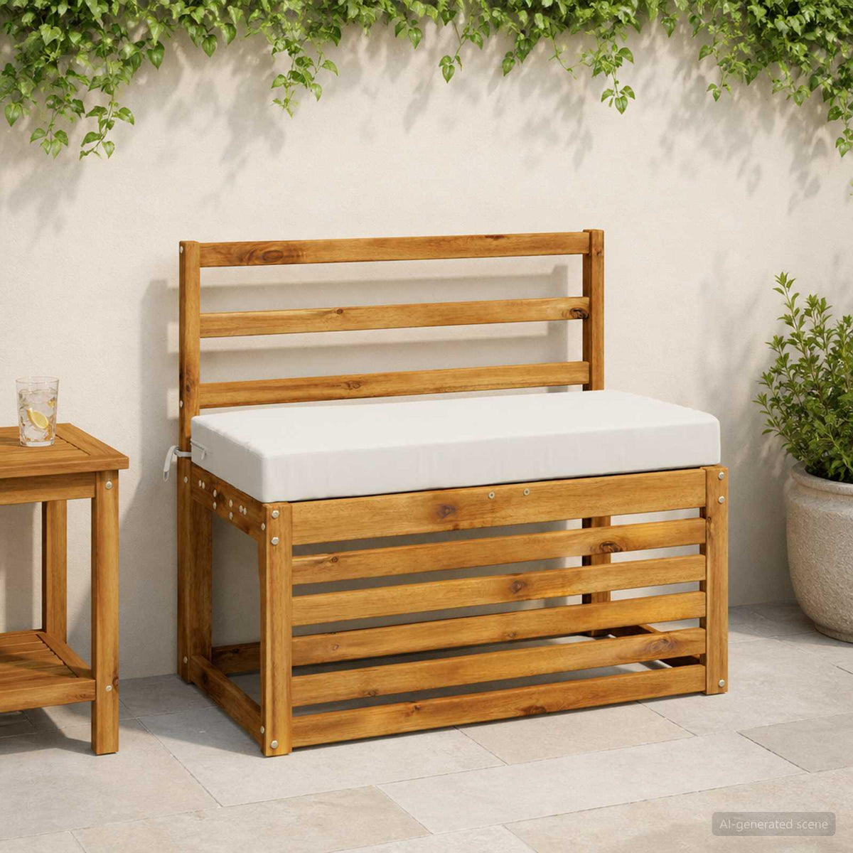 vidaXL Bench Cushion SOEST 100% Polyester White 80 x 40 x 8 cm