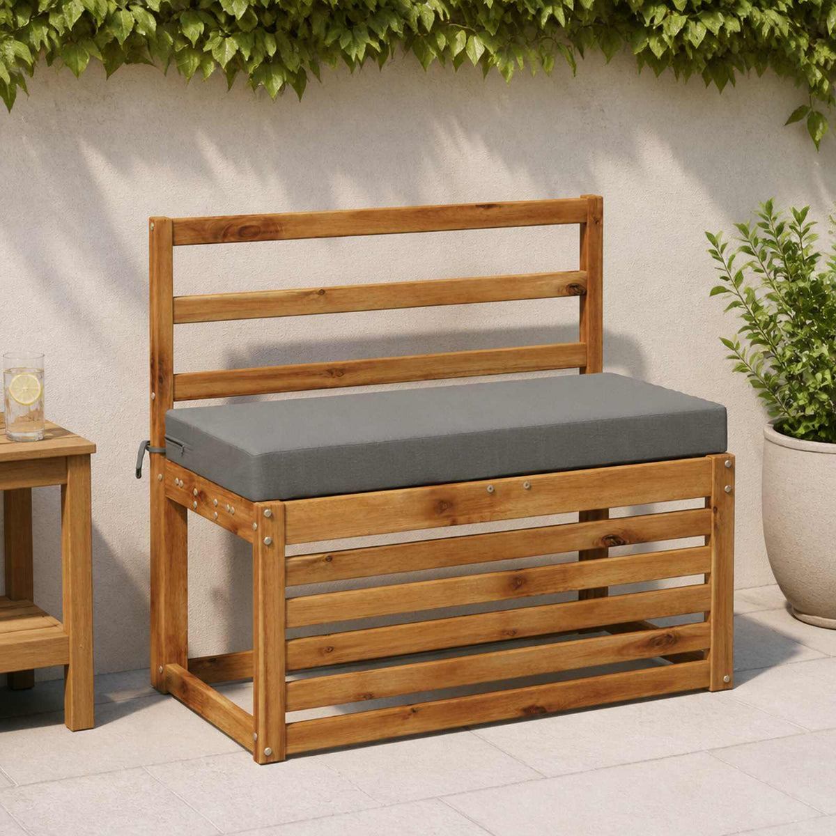vidaXL Bench Cushions SOEST 2 pcs 100% Polyester Grey 80 x 40 x 8 cm