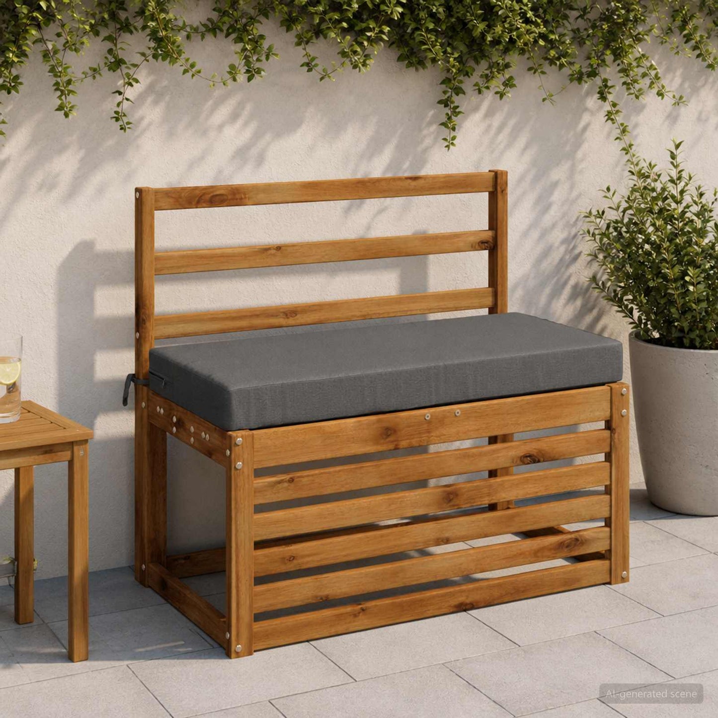 vidaXL Bench Cushion SOEST 100% Polyester Grey 80 x 40 x 8 cm