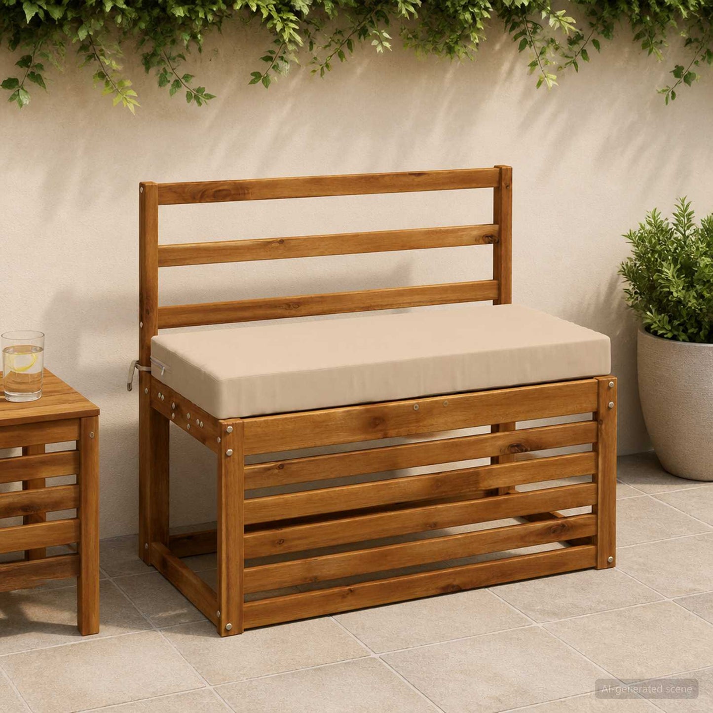 vidaXL 2-Piece Bench Cushions SOEST 2 pcs 100% Polyester Cream